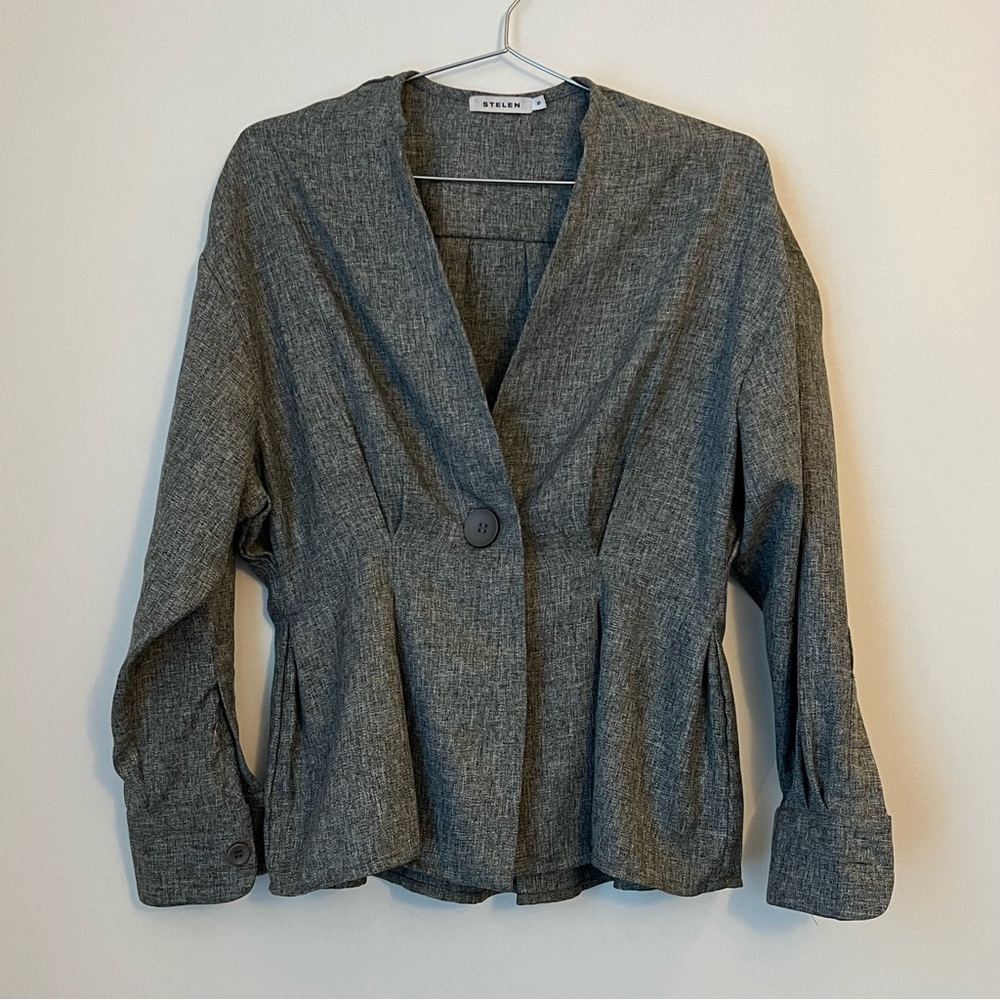 Stelen Heather Gray Long-Sleeved Blouse